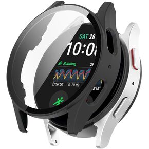 HANKN 2 Pack Hard Case for Samsung Galaxy Watch 8 40mm Tempered Glass Screen Protector, Plated PC Shell Overall Protective Ultra-thin Shockproof Bumper Cover (Gold x 2, Galaxy Watch 8 40mm) in Saudi Arabia
