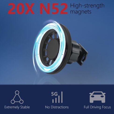 Car Phone Holder Mount for Volvo XC60 2018-2025 Car Accessories Car Mount 360°Rotation for Car Phone Holder Magnetic Hands Free Compatible with iPhone Samsung Smartphones in Saudi Arabia