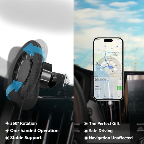 Car Phone Holder Mount for Volvo XC60 2018-2025 Car Accessories Car Mount 360°Rotation for Car Phone Holder Magnetic Hands Free Compatible with iPhone Samsung Smartphones in Saudi Arabia