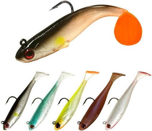 5PCS Innovative Sinking Bionic Lure - Single Hook T-Tail Design with Weighted Core for Maximum Action in Saudi Arabia