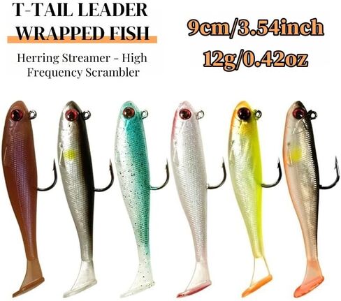 5PCS Innovative Sinking Bionic Lure - Single Hook T-Tail Design with Weighted Core for Maximum Action in Saudi Arabia