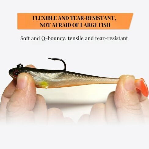 5PCS Innovative Sinking Bionic Lure - Single Hook T-Tail Design with Weighted Core for Maximum Action in Saudi Arabia