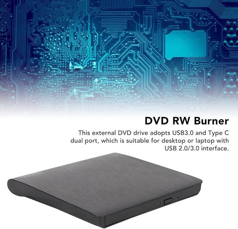 محرك أقراص DVD Jectse USB 3.0 ثنائي المنفذ، ناسخ أقراص DVD خارجي عالي السرعة لأجهزة الكمبيوتر المحمول وأجهزة الكمبيوتر المكتبية in Kuwait