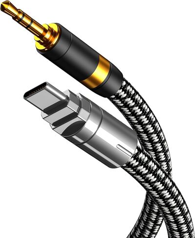 USB C to 3.5mm Audio Aux Jack Cable (6.5ft) -Type C to 3.5 mm Headphone Car Stereo Cord Adapter Compatible with iPhone 16 Pro Max 15 Pro Max for Samsung Galaxy (USB C to 3.5mm, 6.5ft) in Saudi Arabia