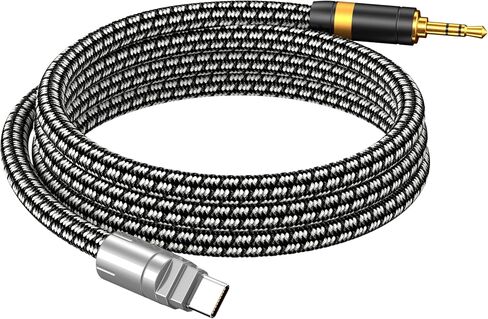 USB C to 3.5mm Audio Aux Jack Cable (6.5ft) -Type C to 3.5 mm Headphone Car Stereo Cord Adapter Compatible with iPhone 16 Pro Max 15 Pro Max for Samsung Galaxy (USB C to 3.5mm, 6.5ft) in Saudi Arabia
