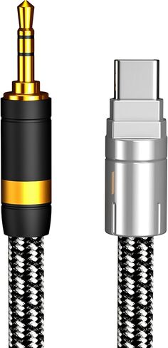 USB C to 3.5mm Audio Aux Jack Cable (6.5ft) -Type C to 3.5 mm Headphone Car Stereo Cord Adapter Compatible with iPhone 16 Pro Max 15 Pro Max for Samsung Galaxy (USB C to 3.5mm, 6.5ft) in Saudi Arabia