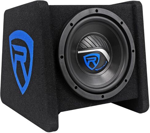 Rockville RV8.1A 400W 8 بوصة حاوية مضخم صوت السيارة المحملة مع مضخم صوت أحادي ومجموعة أمبير، تصميم فتحات تهوية، متوافق مع CEA-2006، حجم صغير، لصوت السيارة in Saudi Arabia