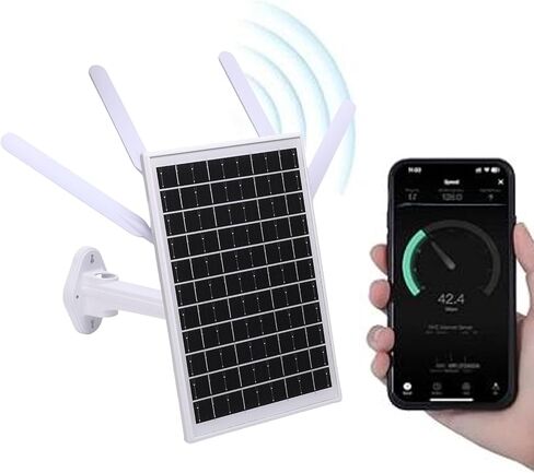 Yoidesu 12W Solar Powered 4G LTE Modem Router, WiFi Extender Signal Booster 150M Long Range Solar Repeater with SIM Card Slot, IP66 Water Proof, 18000mAh Batteries (Black Antennae) in Saudi Arabia