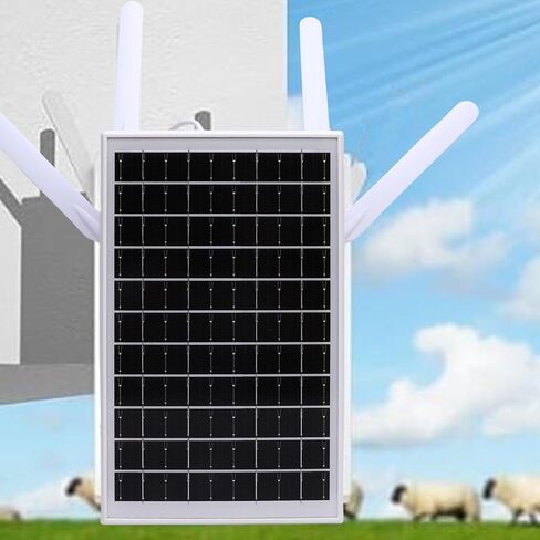 Yoidesu 12W Solar Powered 4G LTE Modem Router, WiFi Extender Signal Booster 150M Long Range Solar Repeater with SIM Card Slot, IP66 Water Proof, 18000mAh Batteries (Black Antennae) in Saudi Arabia