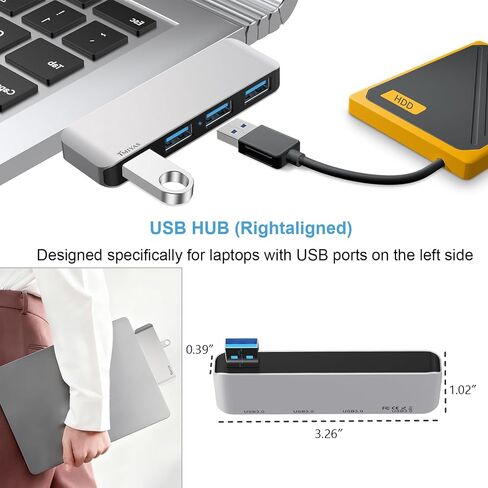 USB 3.0 Hub, 4 Ports USB A Splitter Ultra-Slim USB Expander for Mouse, Keyboard, Flash Drive, U Disk, Printer Compatible with Laptop, Desktop PC（R） in Saudi Arabia