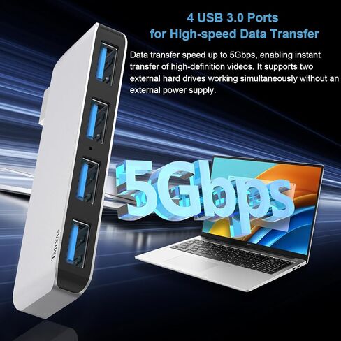 USB 3.0 Hub, 4 Ports USB A Splitter Ultra-Slim USB Expander for Mouse, Keyboard, Flash Drive, U Disk, Printer Compatible with Laptop, Desktop PC（R） in Saudi Arabia