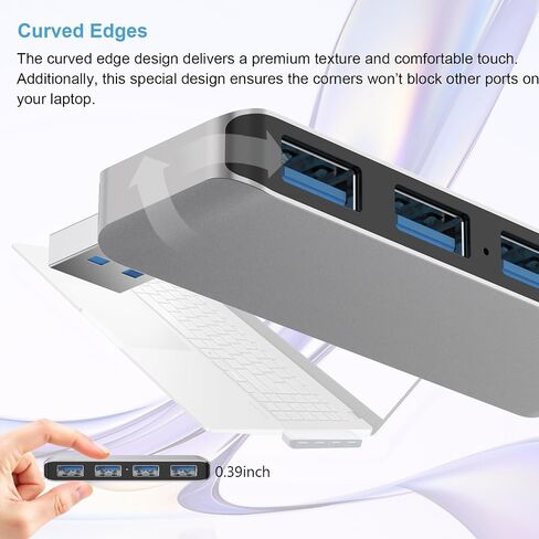 USB 3.0 Hub, 4 Ports USB A Splitter Ultra-Slim USB Expander for Mouse, Keyboard, Flash Drive, U Disk, Printer Compatible with Laptop, Desktop PC（R） in Saudi Arabia