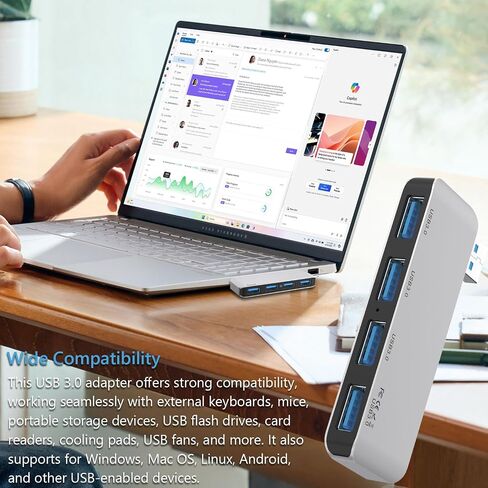 USB 3.0 Hub, 4 Ports USB A Splitter Ultra-Slim USB Expander for Mouse, Keyboard, Flash Drive, U Disk, Printer Compatible with Laptop, Desktop PC（R） in Saudi Arabia