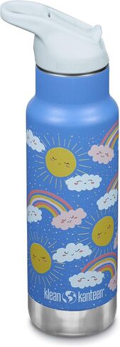 زجاجة مياه كلاسيكية معزولة للأطفال من Klean Kanteen سعة 12 أونصة مع غطاء رياضي قابل للغلق - غطاء مانع للتسرب بنسبة 100% - خالية من مادة BPA - مادة من الفولاذ المقاوم للصدأ - تزلج دينو in Saudi Arabia