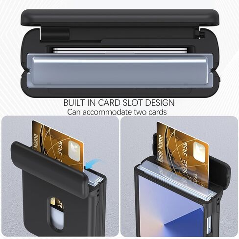 for Samsung Galaxy Z Flip 7 Case with Wallet, Card Slot Holder Hinge Protection Full Body Shockproof Case Phone Cover 5G 2025 (Dark Blue) in Saudi Arabia