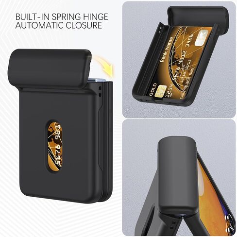 for Samsung Galaxy Z Flip 7 Case with Wallet, Card Slot Holder Hinge Protection Full Body Shockproof Case Phone Cover 5G 2025 (Dark Blue) in Saudi Arabia