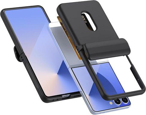 for Samsung Galaxy Z Flip 7 Case with Wallet, Card Slot Holder Hinge Protection Full Body Shockproof Case Phone Cover 5G 2025 (Dark Blue) in Saudi Arabia