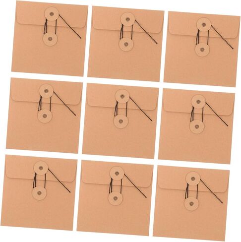 Homoyoyo 10pcs Kraft Paper CD DVD Envelopes Storage Cases Vintage Style Sturdy Brown Paper Sleeves for Media Organization and Office Use in Saudi Arabia