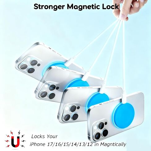 [معتمد من Apple MFi] شاحن Mag-Safe لهاتف iPhone 17/16/15، لوحة شحن لاسلكية مغناطيسية سريعة بقدرة 15 وات مع كتلة USBC PD لهاتف iPhone 17/17 Air/17 Pro Max/17 Pro/16 Pro Max/16/15/14/13/12/11، AirPods 3/Pro 2 in Saudi Arabia