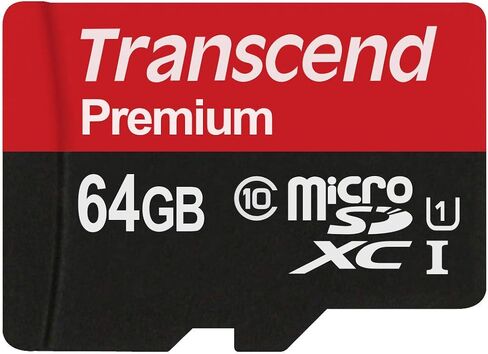 Transcend 64GB MicroSDXC Class10 UHS-1 Memory Card with Adapter 90 MB/s (TS64GUSDU1) (Pack of 2) in Saudi Arabia
