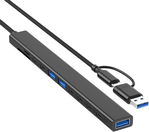 11-in-1 USB 3.0 and USB-C Hub with 3.0 Port, Type-C Data Port, 2.0 Port,Card Reader, Plug and Play, Compact Portable Design for Laptop, PC and More(1m Cord) in Saudi Arabia