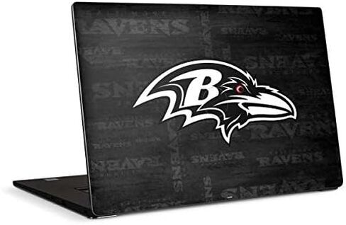 Skinit Decal Laptop Skin Compatible with Dell XPS 15in (2017) - Officially Licensed NFL Baltimore Ravens Black & White Design in Saudi Arabia