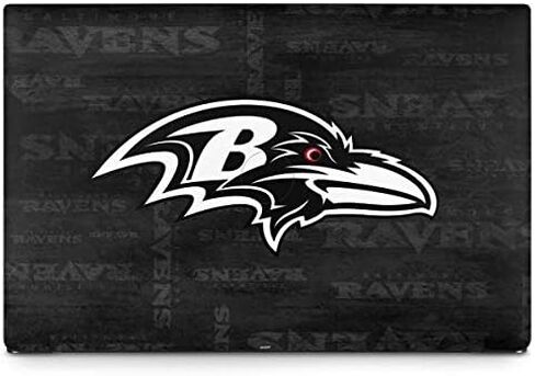 Skinit Decal Laptop Skin Compatible with Dell XPS 15in (2017) - Officially Licensed NFL Baltimore Ravens Black & White Design in Saudi Arabia
