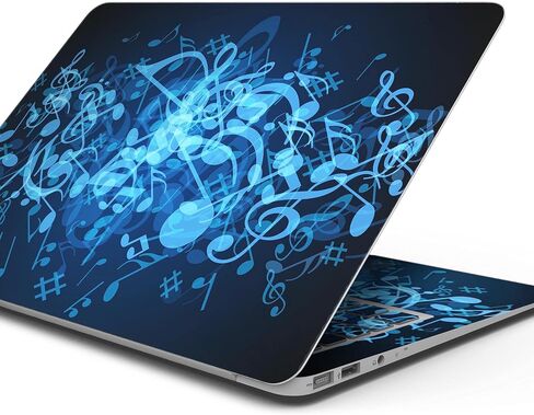 مجموعة أدوات تصميم Skinz Glowing Blue Music Notes لكامل الجسم مقاومة للخدش ومتوافقة مع MacBook 13" Pro w/TB (A2159) in Saudi Arabia