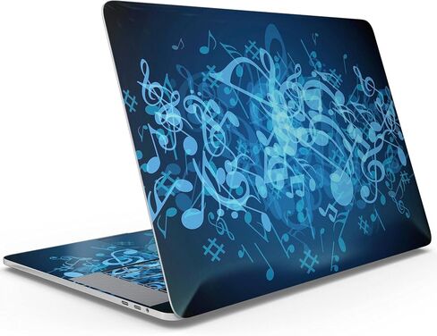 مجموعة أدوات تصميم Skinz Glowing Blue Music Notes لكامل الجسم مقاومة للخدش ومتوافقة مع MacBook 13" Pro w/TB (A2159) in Saudi Arabia