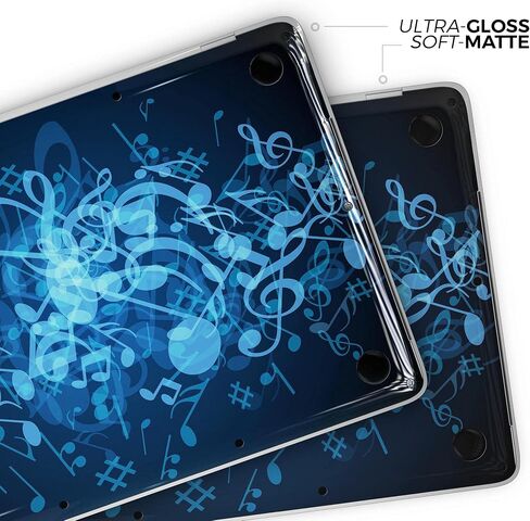 مجموعة أدوات تصميم Skinz Glowing Blue Music Notes لكامل الجسم مقاومة للخدش ومتوافقة مع MacBook 13" Pro w/TB (A2159) in Saudi Arabia