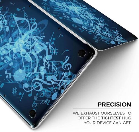 مجموعة أدوات تصميم Skinz Glowing Blue Music Notes لكامل الجسم مقاومة للخدش ومتوافقة مع MacBook 13" Pro w/TB (A2159) in Saudi Arabia