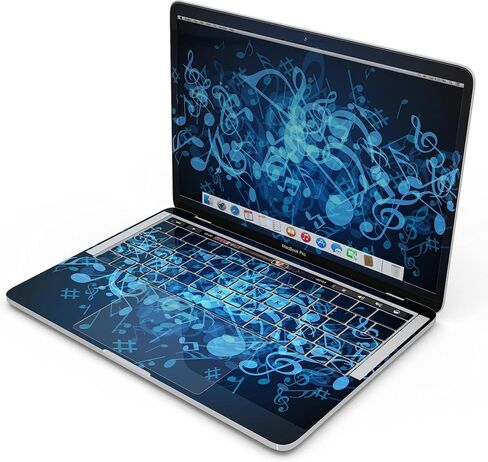 مجموعة أدوات تصميم Skinz Glowing Blue Music Notes لكامل الجسم مقاومة للخدش ومتوافقة مع MacBook 13" Pro w/TB (A2159) in Saudi Arabia