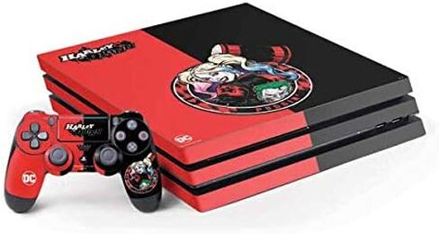 ملصق Skinit المخصص للألعاب متوافق مع وحدة تحكم PS4 Pro وحزمة وحدة التحكم - تصميم Warner Bros Harley Quinn Puddin المرخص رسميًا in Saudi Arabia