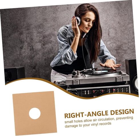 4Pcs Vinyl Record Sleeves Sturdy Brown Paper Outer Cases for Album Storage Protects Vinyl Collection for Music Lovers Enthusiasts Convenient Stylish Present Packaging in Saudi Arabia
