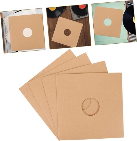 4Pcs Vinyl Record Sleeves Sturdy Brown Paper Outer Cases for Album Storage Protects Vinyl Collection for Music Lovers Enthusiasts Convenient Stylish Present Packaging in Saudi Arabia