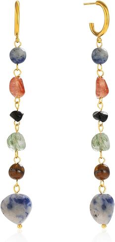 Dikixe Bohemian Floral Filigree Gold Plated Turquoise Long Tassel Drop Dangle Earrings, 925 Sterling Silver Durable Hook Earrings, Retro Jewelry Gift for Women Girl-L in Saudi Arabia