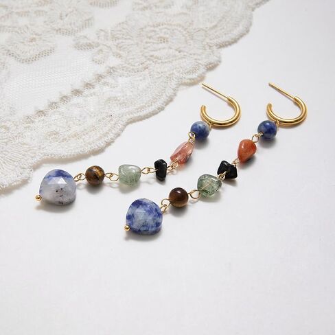 Dikixe Bohemian Floral Filigree Gold Plated Turquoise Long Tassel Drop Dangle Earrings, 925 Sterling Silver Durable Hook Earrings, Retro Jewelry Gift for Women Girl-L in Saudi Arabia