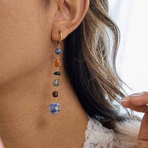 Dikixe Bohemian Floral Filigree Gold Plated Turquoise Long Tassel Drop Dangle Earrings, 925 Sterling Silver Durable Hook Earrings, Retro Jewelry Gift for Women Girl-L in Saudi Arabia