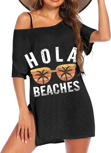 Ekouaer Women's Swimsuit Beach Cover Up Short Sleeve Cover Ups for Swimwear Bathing Suit Coverups S-XXXL in Kuwait