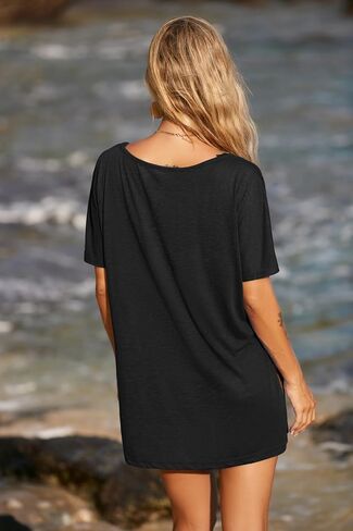 Ekouaer Women's Swimsuit Beach Cover Up Short Sleeve Cover Ups for Swimwear Bathing Suit Coverups S-XXXL in Kuwait