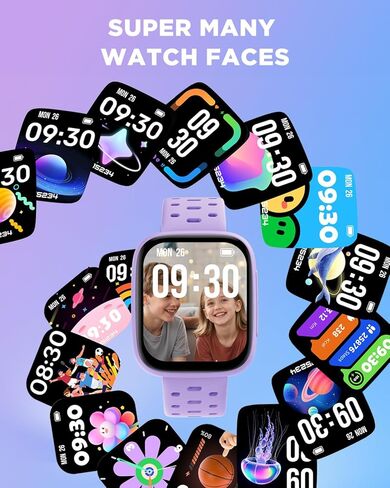 BIGGERFIVE Kids Watch No Phone Needed, 1.8" Amoled Smart Fitness Watch Pedometer, Heart Rate, Sleep Tracker, 30m Waterproof, Step Counter, Puzzle Games, 100+ Dials, Gifts for Boys Girls 5-16, Blue in Kuwait