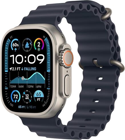 Apple Watch Ultra 2 [GPS + Cellular, 49mm] - Titanium Case with Blue Ocean Band, One Size (Renewed Premium) in Saudi Arabia