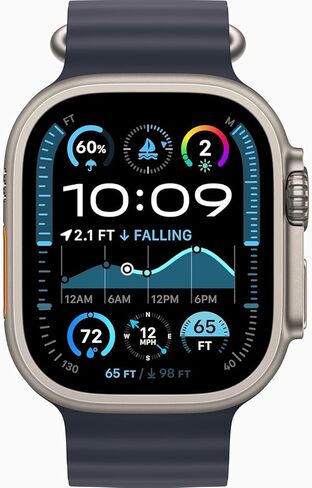 Apple Watch Ultra 2 [GPS + Cellular, 49mm] - Titanium Case with Blue Ocean Band, One Size (Renewed Premium) in Saudi Arabia