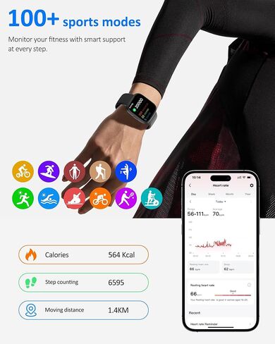 Smart Watch for Men and Women, Bluetooth Call & Alexa Built-in Fitness Tracker with 1.83" HD Touchscreen, Sleep Monitor, 100+ Sports Modes, IP68 Waterproof Smartwatch (Starlight) in Kuwait