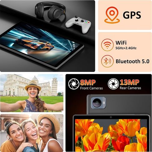 تابلت أندرويد 15، تابلت بشاشة 11 بوصة 2K FHD، ذاكرة وصول عشوائي 36 جيجابايت، 256 جيجابايت ذاكرة وصول عشوائي، ثماني النواة T615، 2 في 1 مع لوحة مفاتيح، 8000 مللي أمبير، 5G واي فاي وكاميرا 16 ميجابكسل، Widevine L1 Netflix HD للبث باللون الأسود in Saudi Arabia