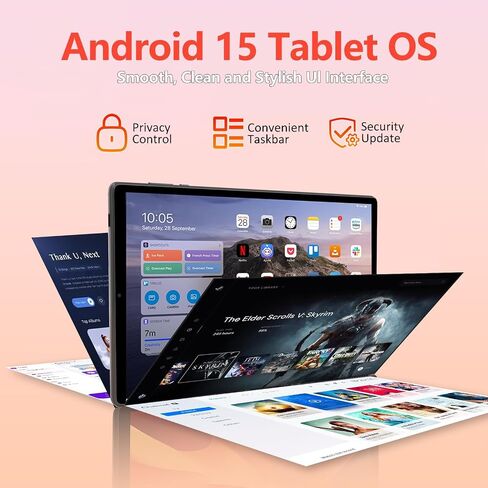 تابلت أندرويد 15، تابلت بشاشة 11 بوصة 2K FHD، ذاكرة وصول عشوائي 36 جيجابايت، 256 جيجابايت ذاكرة وصول عشوائي، ثماني النواة T615، 2 في 1 مع لوحة مفاتيح، 8000 مللي أمبير، 5G واي فاي وكاميرا 16 ميجابكسل، Widevine L1 Netflix HD للبث باللون الأسود in Saudi Arabia