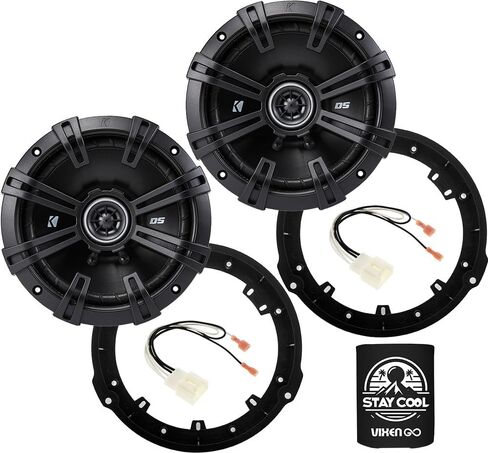 KICKER Speakers 6.5 inch for Ford Mustang Mach-E 2021-2024 Upgrade Kit - Pair of DS Series with Adapters and Harness, Coaxial 6 1/2 Car Audio Front Door or Rear Side Panel Speaker DSC6504, 43DSC6504 in Saudi Arabia
