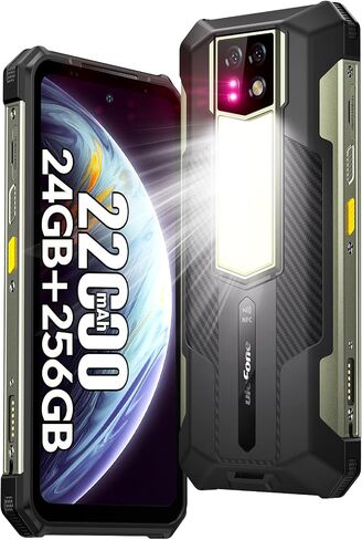 Ulefone Armor 24 هاتف قوي ببطارية 22000 مللي أمبير في الساعة، ضوء تخييم، ذاكرة وصول عشوائي 24 جيجابايت + ذاكرة وصول عشوائي 256 جيجابايت، شاشة 6.78 بوصة FHD + 120 هرتز، كاميرا رئيسية 64 ميجابكسل + كاميرا رؤية ليلية 64 ميجابكسل، هاتف ذكي Android 14 متين NFC in Saudi Arabia