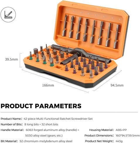 مجموعة مفكات مغناطيسية 42 في 1 مفك براغي دقيق صغير قابل للإزالة والتجميع الذاتي مجموعة أدوات دقيقة مغناطيسية DIY للكمبيوتر والهاتف المحمول والكمبيوتر المحمول ووحدة التحكم في الألعاب والساعة والكاميرا والنظارات برتقالي in Kuwait