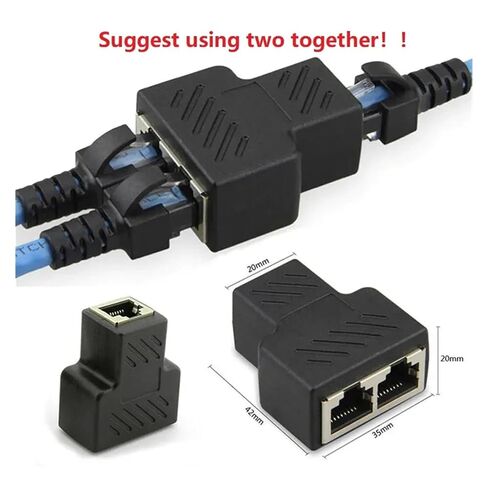 محول موصل شبكة RJ45 موسع إيثرنت 1 إلى 2 (1 قطعة) in Kuwait